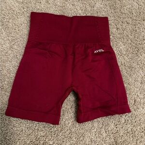 AYBL Seamless High Waisted Shorts - XS - Burgundy Red